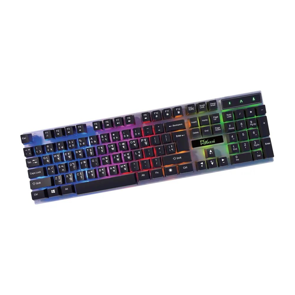 Pc Power Keyboad PC Power L801TA RGB Rainbow Glow Keyboard Black – Powerland BD