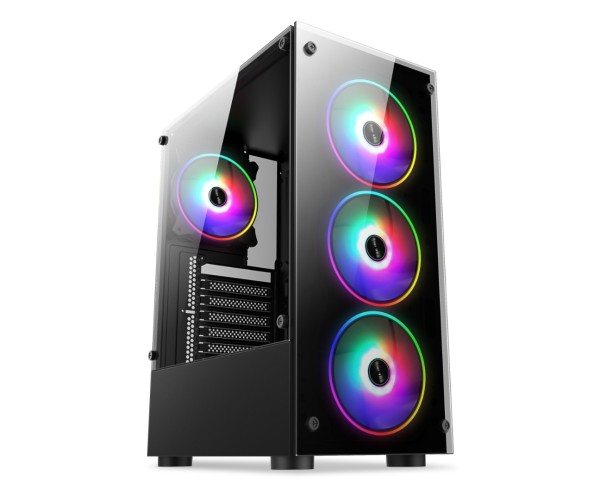 TECH POWER TM301 Gaming Case with 4 ARGB Fan – Black – Powerland BD